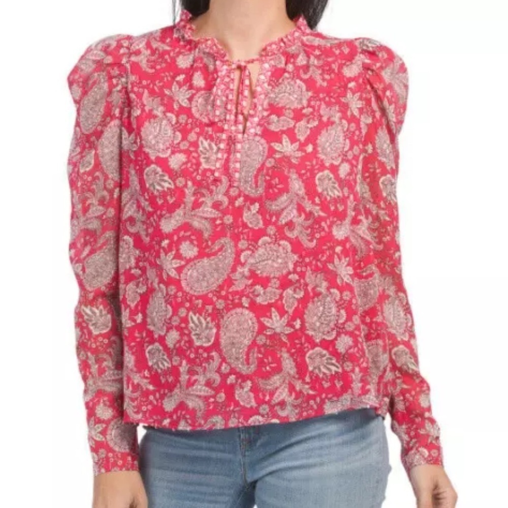 Cupcake and Cashmere Paisley Print Blouse Size M